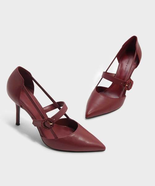CHARLES & KEITH(チャールズ & キース)の「カットアウトディテールメリージェーンスティレット / CUT OUT DETAIL MARY JANE STILETTOS(ローファー・レディース・バーガンディー/ブラック/ピンク・25.5cm/23.5cm/22.5cm/24.5cm/23cm/25cm)」の12枚目の写真