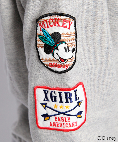X-girl(エックスガール)の「Disney(ディズニー) / REMAKE DISNEY SWEAT PULLOVER(パーカー・レディース・アッシュグレー/オレンジ/ネイビー・1/2)」の8枚目の写真