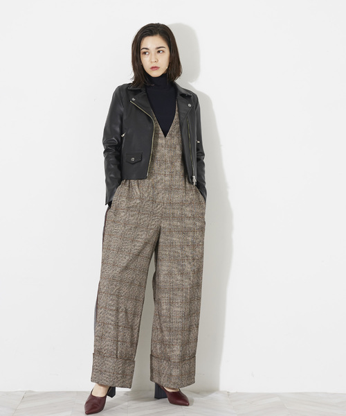 【美品】STUDIOUSステュデイオス　ネップウールチェックオールインワン STUDIOUS（ステュディオス）の「【STUDIOUS】ネップウール