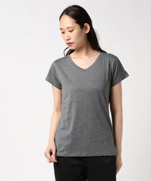 ・60新彊綿天竺フレンチスリーブVネックTEE
