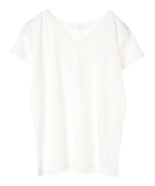 AMERICAN HOLIC(アメリカンホリック)の「・60新彊綿天竺フレンチスリーブVネックTEE(Tシャツ/カットソー・レディース・ブラック/オフホワイト/グレー系その他2/ブラウン・M/L)」の16枚目の写真