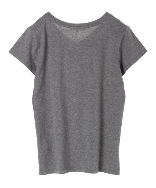 AMERICAN HOLIC(アメリカンホリック)の「・60新彊綿天竺フレンチスリーブVネックTEE(Tシャツ/カットソー・レディース・ブラック/オフホワイト/グレー系その他2/ブラウン・M/L)」の9枚目の写真
