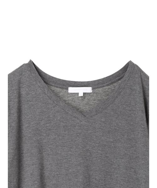 AMERICAN HOLIC(アメリカンホリック)の「・60新彊綿天竺フレンチスリーブVネックTEE(Tシャツ/カットソー・レディース・ブラック/オフホワイト/グレー系その他2/ブラウン・M/L)」の8枚目の写真