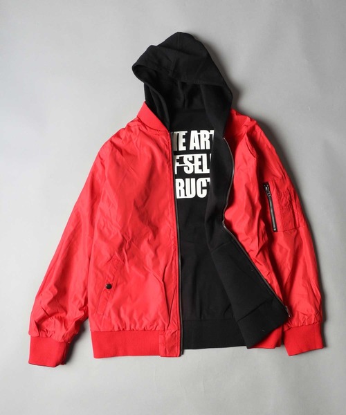 ジャケットMA-1 バックプリントリバーシブルフードMA-1 ミリタリージャケット アウター パーカーユニセックス M~L 新品 ジャケットMA-1 バックプリントリバーシブルフードMA-1 ミリタリージャケット アウター パーカーユニセックス M~L 新品