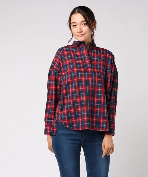 earth music&ecology（アースミュージックアンドエコロジー）の「イロイロコットンスキッパーシャツ ●（シャツ/ブラウス・レディース・ベージュ/ネイビー/オフホワイト/カーキ/グリーン/イエロー系その他/グレー系その他3/ベージュ系その他4/グリーン系その他5/ブルー系その他4/ブルー系その他5/レッド系その他7・FREE）」の12枚目の写真