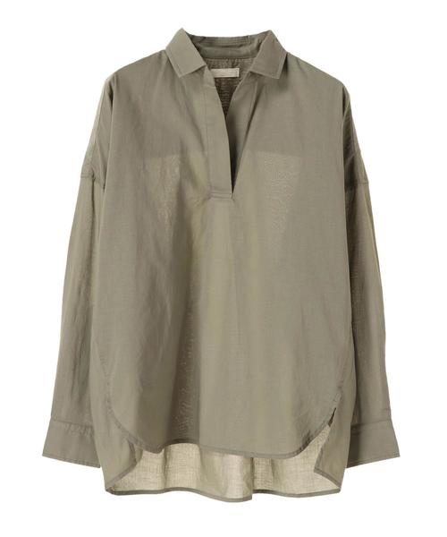 earth music&ecology（アースミュージックアンドエコロジー）の「イロイロコットンスキッパーシャツ ●（シャツ/ブラウス・レディース・ベージュ/ネイビー/オフホワイト/カーキ/グリーン/イエロー系その他/グレー系その他3/ベージュ系その他4/グリーン系その他5/ブルー系その他4/ブルー系その他5/レッド系その他7・FREE）」の16枚目の写真