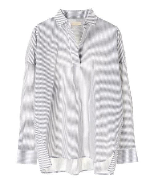 earth music&ecology（アースミュージックアンドエコロジー）の「イロイロコットンスキッパーシャツ ●（シャツ/ブラウス・レディース・ベージュ/ネイビー/オフホワイト/カーキ/グリーン/イエロー系その他/グレー系その他3/ベージュ系その他4/グリーン系その他5/ブルー系その他4/ブルー系その他5/レッド系その他7・FREE）」の19枚目の写真