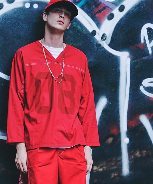 CHORD NUMBER EIGHT（コードナンバーエイト）の「FOOTBALL SHIRT（シャツ/ブラウス・メンズ・ブラック/パープル/レッド・SMALL/MEDIUM/LARGE）」の2枚目の写真