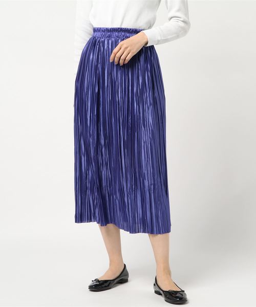 SpRay(スプレイ)の「サテンプリーツスカート(スカート・レディース・ブラック/ベージュ/グレー/ピンク/グリーン/パープル/ライトグレー・FREE)」の6枚目の写真