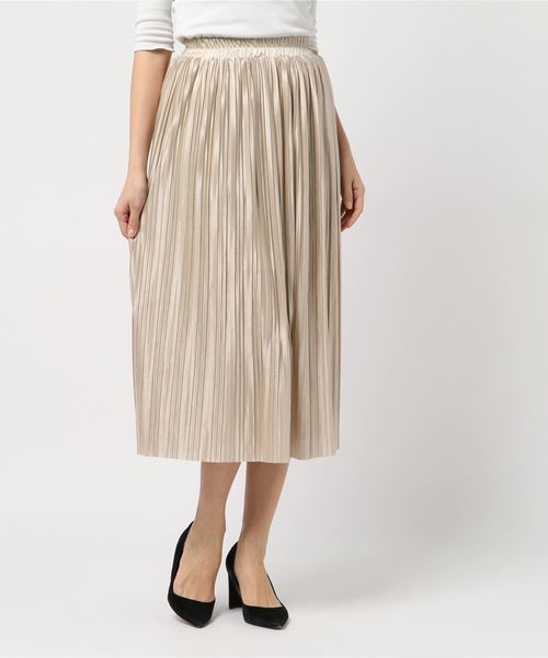 SpRay(スプレイ)の「サテンプリーツスカート(スカート・レディース・ブラック/ベージュ/グレー/ピンク/グリーン/パープル/ライトグレー・FREE)」の15枚目の写真