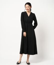 カシュクールフレアマキシワンピース＊レディース/ドット柄[E1965]神戸レタス