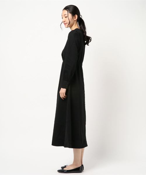 KOBE LETTUCE（コウベレタス）の「カシュクールフレアマキシワンピース＊レディース/ドット柄[E1965]神戸レタス（ワンピース・レディース・ブラック/ベージュ/パープル/ドット・FREE）」の5枚目の写真