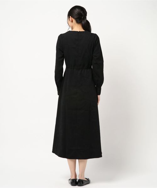 KOBE LETTUCE（コウベレタス）の「カシュクールフレアマキシワンピース＊レディース/ドット柄[E1965]神戸レタス（ワンピース・レディース・ブラック/ベージュ/パープル/ドット・FREE）」の6枚目の写真
