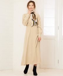 カシュクールフレアマキシワンピース＊レディース/ドット柄[E1965]神戸レタス