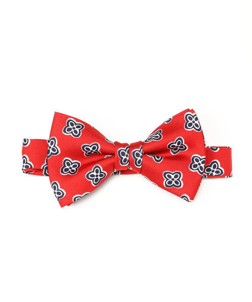 Cricket(クリケット)の「「Cricket」クリケット イタリア製生地 花柄プリント チョウネクタイ(蝶ネクタイ)」|レッド