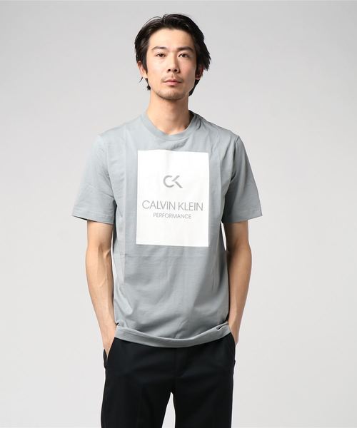 Calvin Klein(カルバン・クライン)の「ボックス ロゴ Tシャツ(Tシャツ/カットソー・メンズ・グレー/ゴールド/ホワイト/ブラック/その他/ホワイト系その他5・S/M/L/XL)」の4枚目の写真