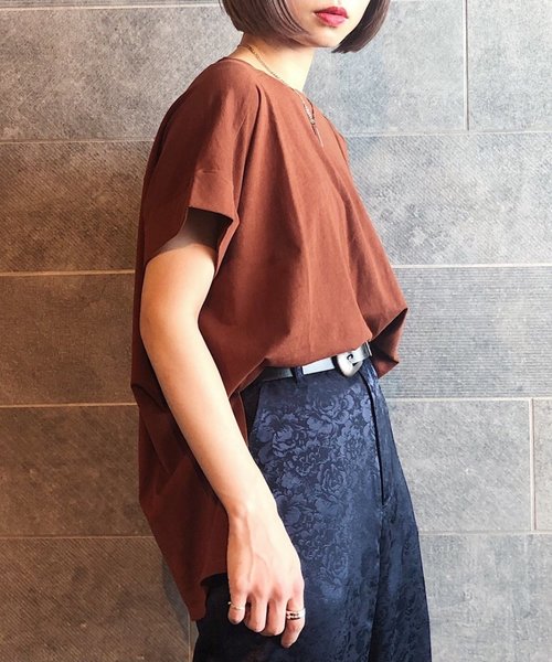 PAGEBOY（ページボーイ）の「リッチコットンクルーネックＴシャツ（Tシャツ/カットソー・レディース・ホワイト/ブラック/ダークブラウン/ライトグレー・FREE）」の8枚目の写真