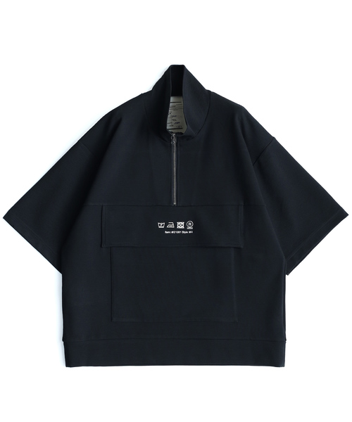 SHAREEF(シャリーフ)の「RIPPLE HALF ZIP S/S BIG-T(Tシャツ/カットソー・メンズ・ホワイト/ブラック/ターコイズブルー/レッド・1/2/3)」の12枚目の写真