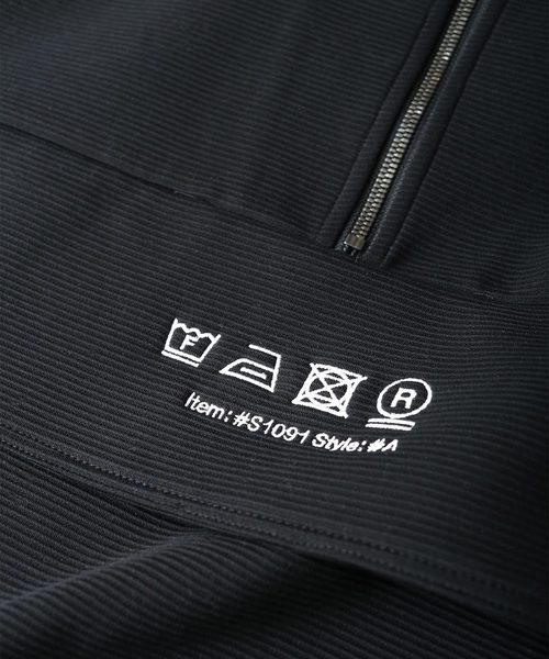 SHAREEF(シャリーフ)の「RIPPLE HALF ZIP S/S BIG-T(Tシャツ/カットソー・メンズ・ホワイト/ブラック/ターコイズブルー/レッド・1/2/3)」の5枚目の写真