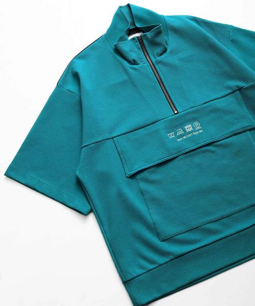 SHAREEF(シャリーフ)の「RIPPLE HALF ZIP S/S BIG-T(Tシャツ/カットソー・メンズ・ホワイト/ブラック/ターコイズブルー/レッド・1/2/3)」の18枚目の写真