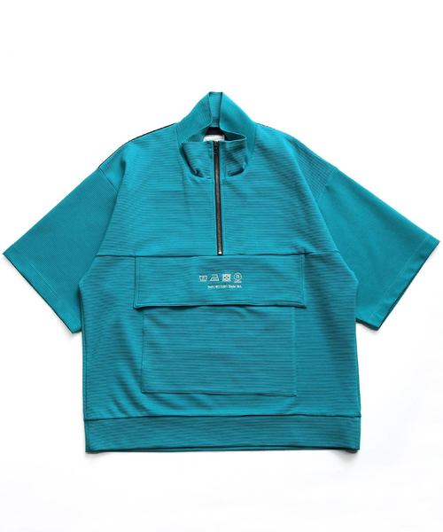 SHAREEF(シャリーフ)の「RIPPLE HALF ZIP S/S BIG-T(Tシャツ/カットソー・メンズ・ホワイト/ブラック/ターコイズブルー/レッド・1/2/3)」の16枚目の写真