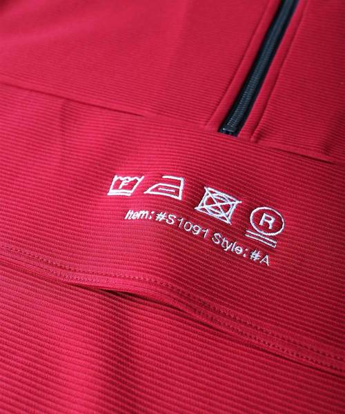 SHAREEF(シャリーフ)の「RIPPLE HALF ZIP S/S BIG-T(Tシャツ/カットソー・メンズ・ホワイト/ブラック/ターコイズブルー/レッド・1/2/3)」の11枚目の写真