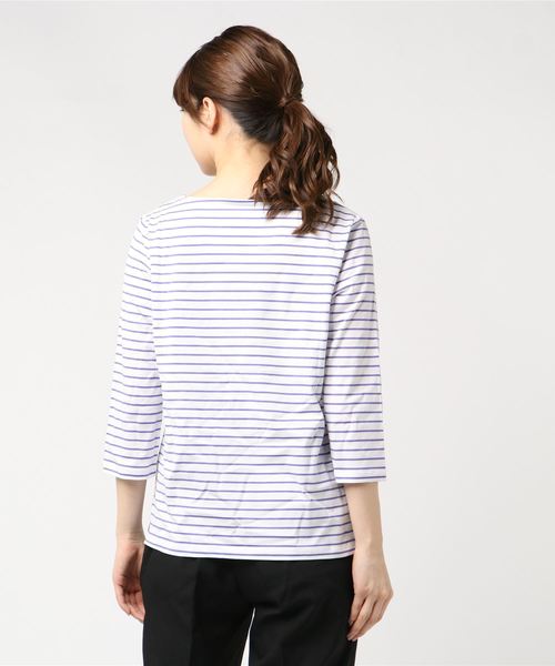 DECOY SINCE 1981（デコイシンスイチキュウハチイチ）の「◇カタログ掲載◇【オーガニックコットンシリーズ】ボーダーTシャツ（Tシャツ/カットソー・レディース・ネイビー/ピンク/イエロー/ラベンダー・LL/M size/L size）」の12枚目の写真