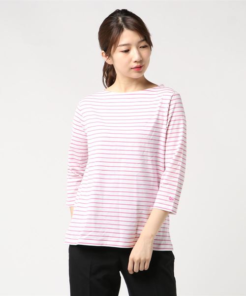 DECOY SINCE 1981（デコイシンスイチキュウハチイチ）の「◇カタログ掲載◇【オーガニックコットンシリーズ】ボーダーTシャツ（Tシャツ/カットソー・レディース・ネイビー/ピンク/イエロー/ラベンダー・LL/M size/L size）」の16枚目の写真