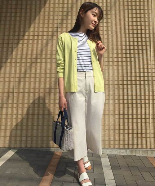 DECOY SINCE 1981（デコイシンスイチキュウハチイチ）の「◇カタログ掲載◇【オーガニックコットンシリーズ】ボーダーTシャツ（Tシャツ/カットソー・レディース・ネイビー/ピンク/イエロー/ラベンダー・LL/M size/L size）」の5枚目の写真