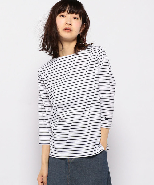 DECOY SINCE 1981（デコイシンスイチキュウハチイチ）の「◇カタログ掲載◇【オーガニックコットンシリーズ】ボーダーTシャツ（Tシャツ/カットソー・レディース・ネイビー/ピンク/イエロー/ラベンダー・LL/M size/L size）」の10枚目の写真