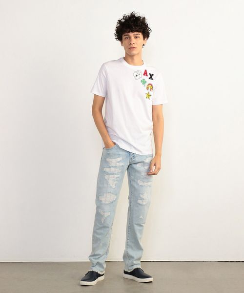 ARMANI EXCHANGE(アルマーニエクスチェンジ)の「【A|Xアルマーニ エクスチェンジ】ライトウォッシュ&ダメージ ストレートデニムパンツ_J14(デニムパンツ・メンズ・インディゴブルー・28inch/29inch/30inch/31inch/32inch/33inch/34inch/36inch)」の12枚目の写真