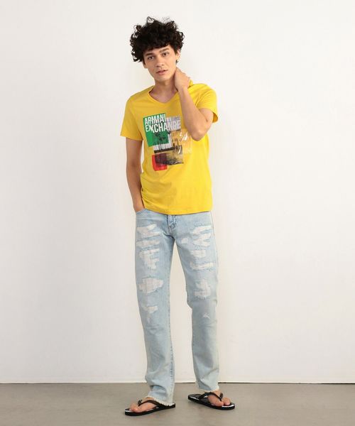 ARMANI EXCHANGE(アルマーニエクスチェンジ)の「【A|Xアルマーニ エクスチェンジ】ライトウォッシュ&ダメージ ストレートデニムパンツ_J14(デニムパンツ・メンズ・インディゴブルー・28inch/29inch/30inch/31inch/32inch/33inch/34inch/36inch)」の3枚目の写真