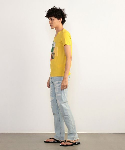 ARMANI EXCHANGE(アルマーニエクスチェンジ)の「【A|Xアルマーニ エクスチェンジ】ライトウォッシュ&ダメージ ストレートデニムパンツ_J14(デニムパンツ・メンズ・インディゴブルー・28inch/29inch/30inch/31inch/32inch/33inch/34inch/36inch)」の7枚目の写真