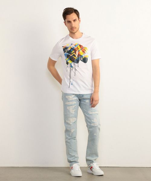 ARMANI EXCHANGE(アルマーニエクスチェンジ)の「【A|Xアルマーニ エクスチェンジ】ライトウォッシュ&ダメージ ストレートデニムパンツ_J14(デニムパンツ・メンズ・インディゴブルー・28inch/29inch/30inch/31inch/32inch/33inch/34inch/36inch)」の6枚目の写真