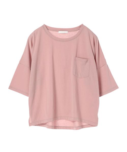 AMERICAN HOLIC(アメリカンホリック)の「ポケット付Tシャツ*(Tシャツ/カットソー・レディース・オフホワイト/ブルー/ピンク/チャコールグレー・FREE)」の5枚目の写真