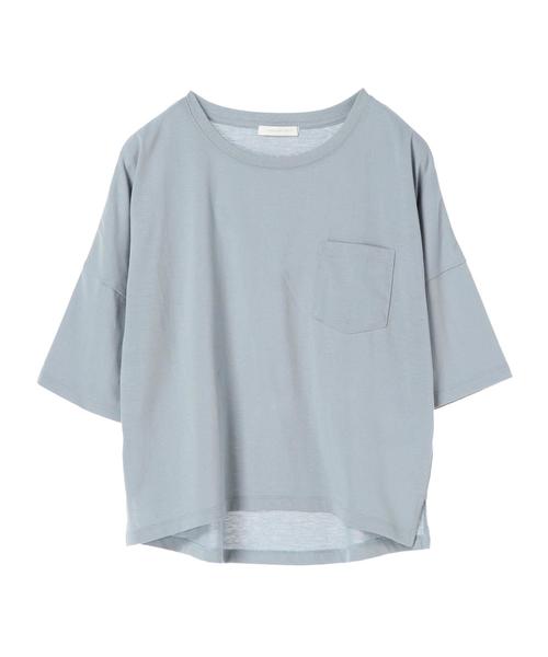 AMERICAN HOLIC(アメリカンホリック)の「ポケット付Tシャツ*(Tシャツ/カットソー・レディース・オフホワイト/ブルー/ピンク/チャコールグレー・FREE)」の7枚目の写真