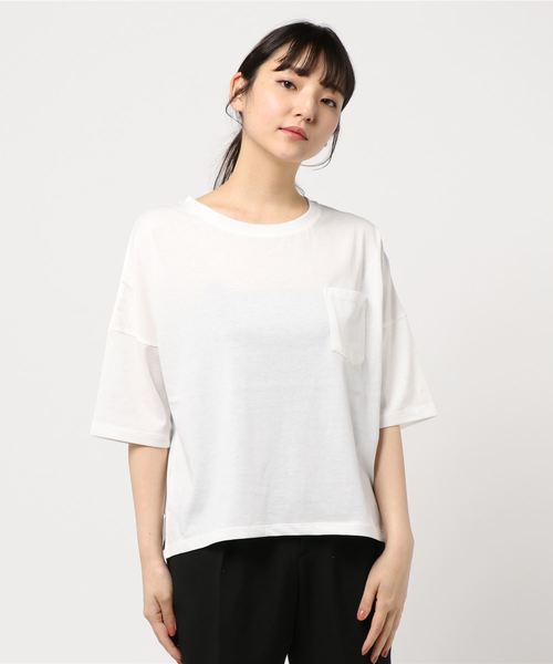 AMERICAN HOLIC(アメリカンホリック)の「ポケット付Tシャツ*(Tシャツ/カットソー・レディース・オフホワイト/ブルー/ピンク/チャコールグレー・FREE)」の16枚目の写真