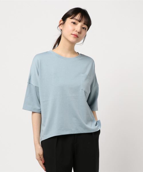 AMERICAN HOLIC(アメリカンホリック)の「ポケット付Tシャツ*(Tシャツ/カットソー・レディース・オフホワイト/ブルー/ピンク/チャコールグレー・FREE)」の17枚目の写真