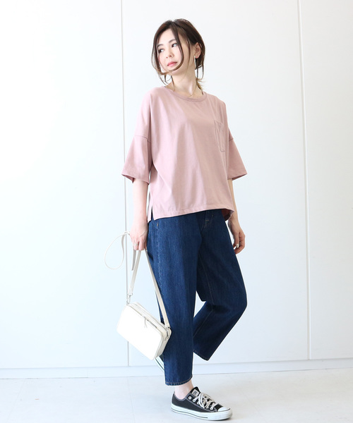 AMERICAN HOLIC(アメリカンホリック)の「ポケット付Tシャツ*(Tシャツ/カットソー・レディース・オフホワイト/ブルー/ピンク/チャコールグレー・FREE)」の19枚目の写真
