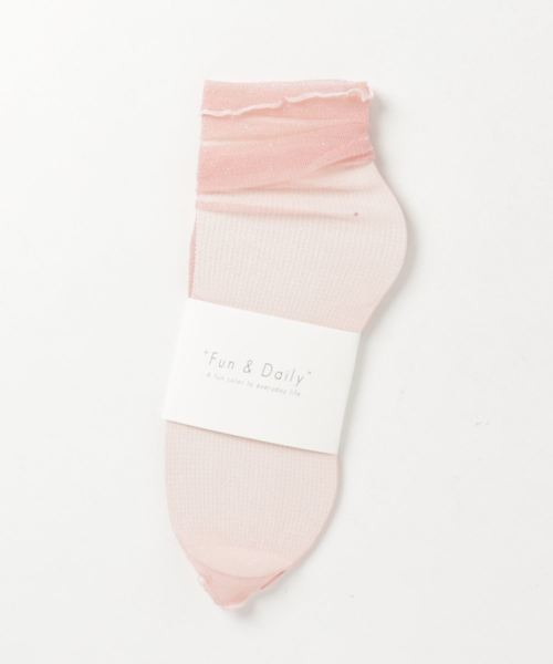 Fun & Daily（ファンアンドデイリー）の「F&D : ラメチュールソックス（ソックス/靴下・レディース・ブラック/グレー/ピンク/ワインレッド/パープル/ベージュ・FREE）」の5枚目の写真