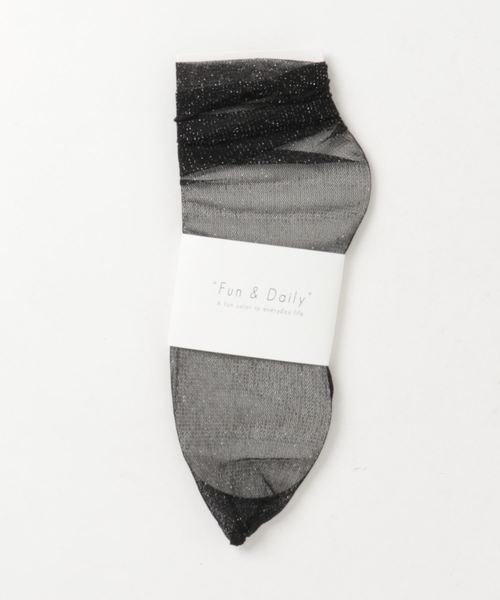 Fun & Daily（ファンアンドデイリー）の「F&D : ラメチュールソックス（ソックス/靴下・レディース・ブラック/グレー/ピンク/ワインレッド/パープル/ベージュ・FREE）」の9枚目の写真