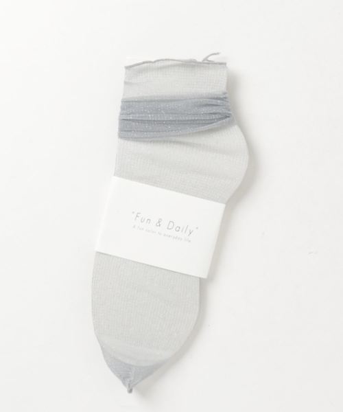 Fun & Daily（ファンアンドデイリー）の「F&D : ラメチュールソックス（ソックス/靴下・レディース・ブラック/グレー/ピンク/ワインレッド/パープル/ベージュ・FREE）」の8枚目の写真