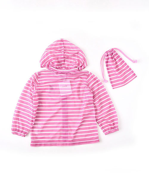 BeBe（ベベ）の「BeBe/メッシュ防虫加工パーカー（パーカー・キッズ・グレー/ピンク/ブルー・100/110/120/90/130/140/150）」の5枚目の写真