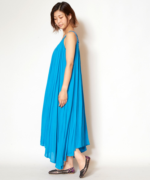 チャイハネ（チャイハネ）の「【チャイハネ】エスニック刺繍キャミワンピース（ワンピース・レディース・ブラック/ライトブルー/オレンジ/ホワイト・FREE）」の18枚目の写真