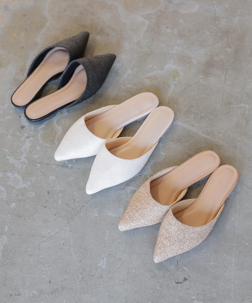 KOBE LETTUCE(コウベレタス)の「ポインテッドトゥメッシュフラットサンダル バブーシュ(サンダル・レディース・アイボリー/ベージュ/ブラック/ブラック系その他・L/LL/M/S)」の17枚目の写真