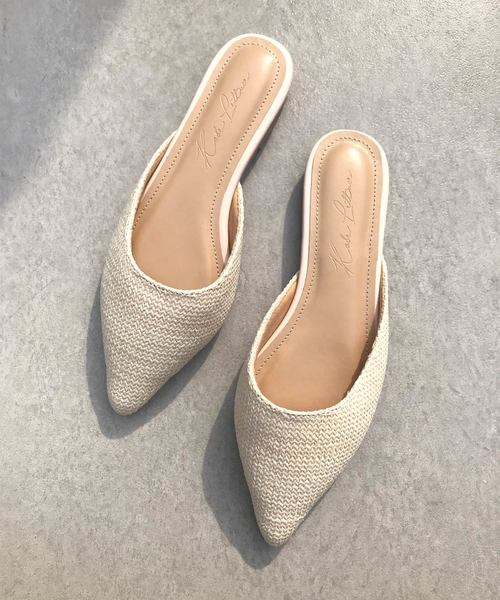 KOBE LETTUCE(コウベレタス)の「ポインテッドトゥメッシュフラットサンダル バブーシュ(サンダル・レディース・アイボリー/ベージュ/ブラック/ブラック系その他・L/LL/M/S)」の18枚目の写真