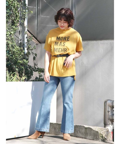 Ungrid（アングリッド）の「MOREロゴプリントTee（Tシャツ/カットソー・レディース・パープル/オフホワイト/イエロー・FREE）」の5枚目の写真