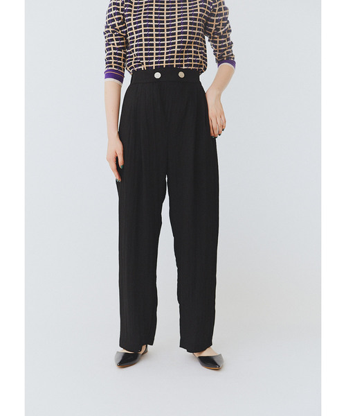 TEVALT(ヴァレット)の「サスペンダー付きタックワイドパンツ(その他パンツ・レディース・ブラック/ベージュ・38)」の1枚目の写真