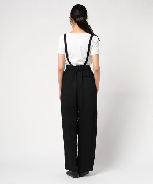 TEVALT(ヴァレット)の「サスペンダー付きタックワイドパンツ(その他パンツ・レディース・ブラック/ベージュ・38)」の5枚目の写真