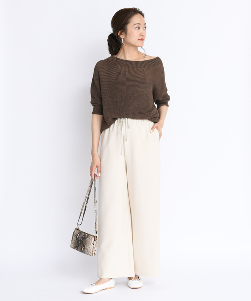 DouDou（ドゥドゥ）の「ワイドイージーパンツ（その他パンツ・レディース・ベージュ/オフホワイト/ピンク・FREE）」の14枚目の写真